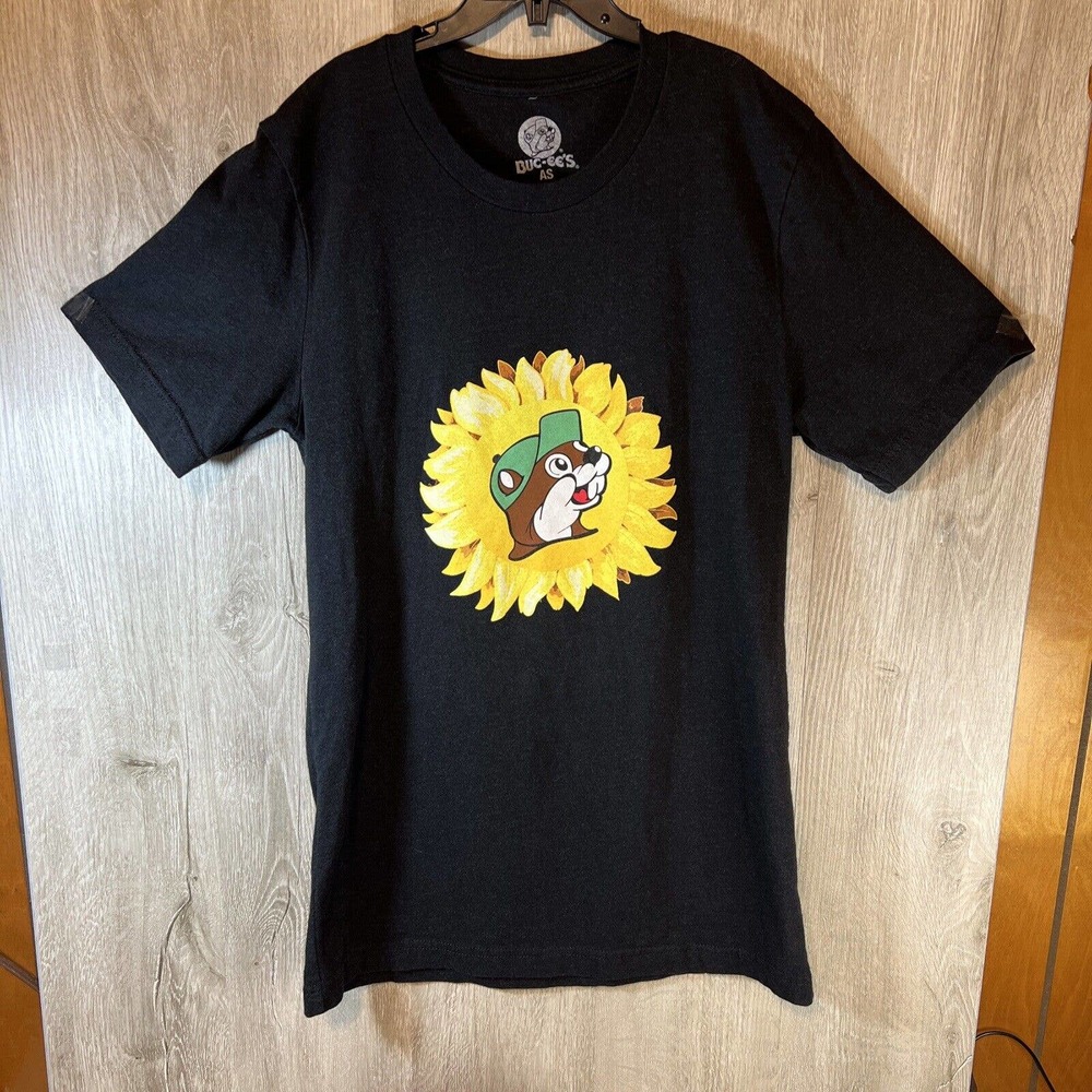 Buc-ee’s Womens Small Black Yellow T-Shirt You Are My Sunshine Sunflowers Floral